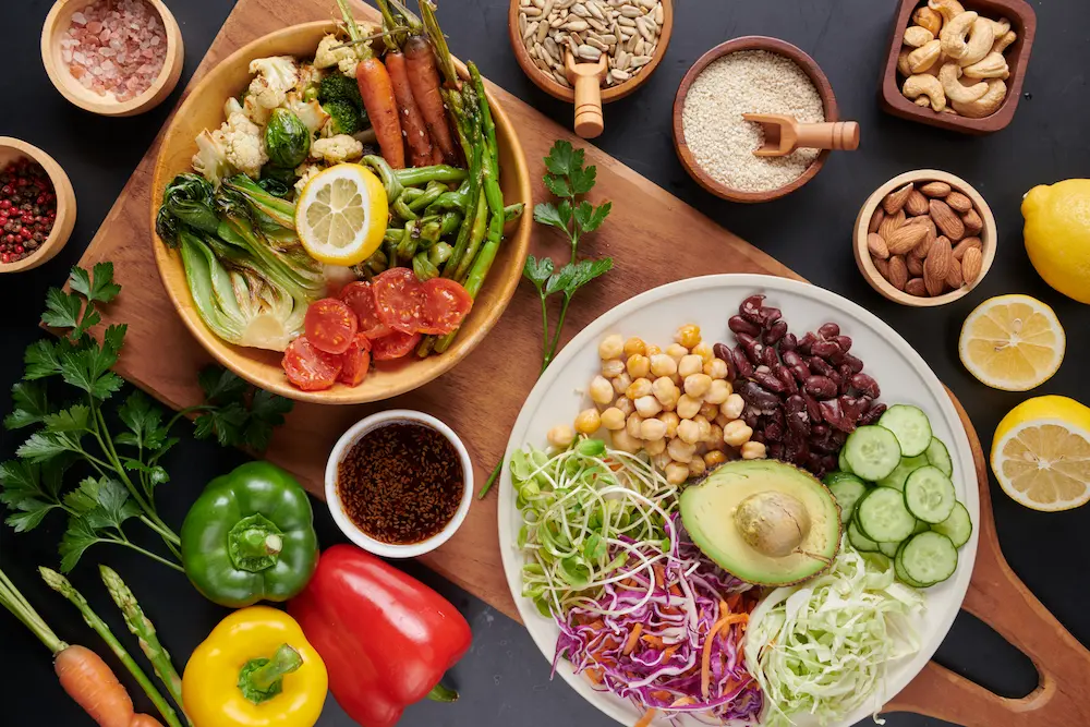 Cómo estimular la función del colágeno, verduras, frutas saludables