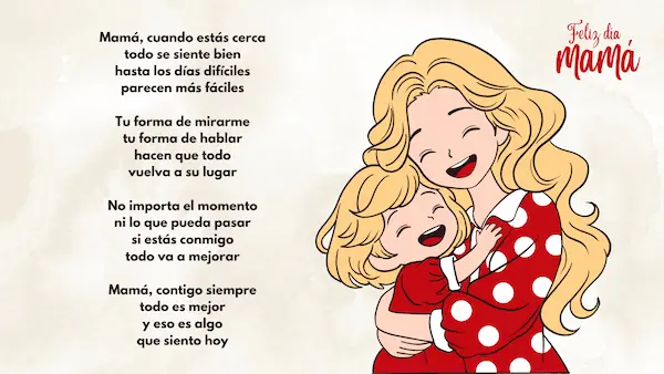 Poemas para la madre de 4 estrofas y 4 versos